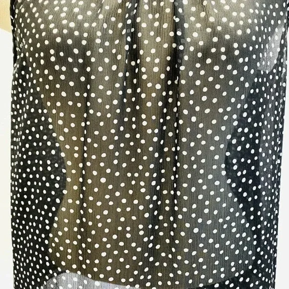 CASLON Women Sleeveless Pullover Polka-Dots Sheer Casual Shirt Top Size Medium - Picture 8 of 12